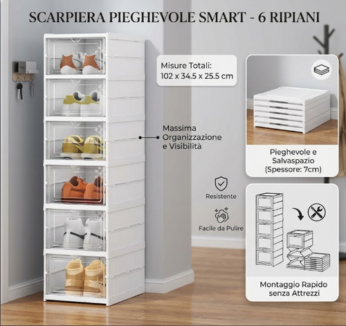 Scarpiera salvaspazio con - scarpiera,