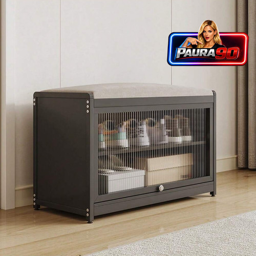 Scarpiera con seduta nero - con,